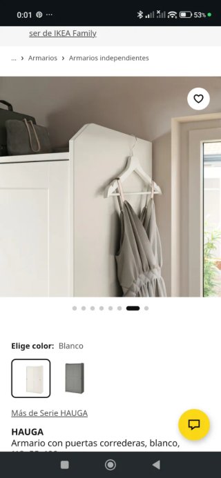 Armario HAUGA blanco puertas correderas
