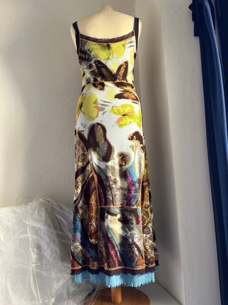Abito Marc Aurel boho chic farfalle mesh M