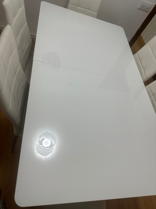 Mesa y 6 Sillas Comedor Blancas