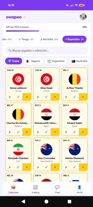 Cambio cromos Mundial 2026