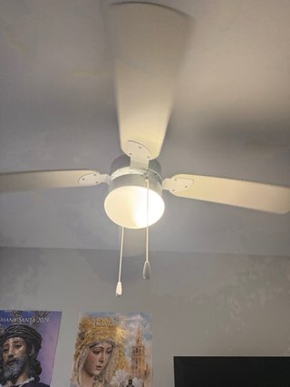 2 Lámpara Ventilador Techo Blanca, 15 euros 1