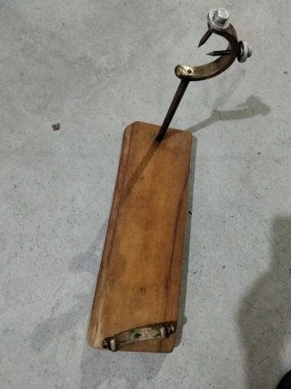 Jamonero artesanal vintage madera y metal