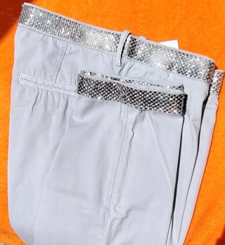 Pantalón MET T/M Gris con pedrería