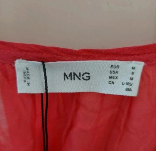 Top rosa con maniche a volant Mango taglia M