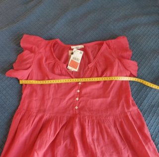 Top rosa con maniche a volant Mango taglia M