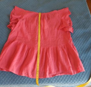 Top rosa con maniche a volant Mango taglia M
