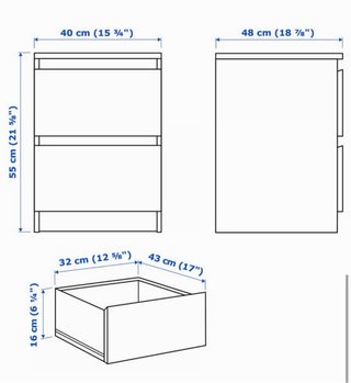 Cajonera MALM IKEA Negra