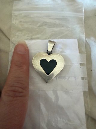 Colgante Corazón Plata y Ónix