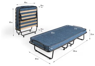 Cama plegable con colchón 80x190