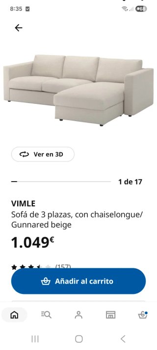 Sofá WIMLET 3 plazas con chaise longue