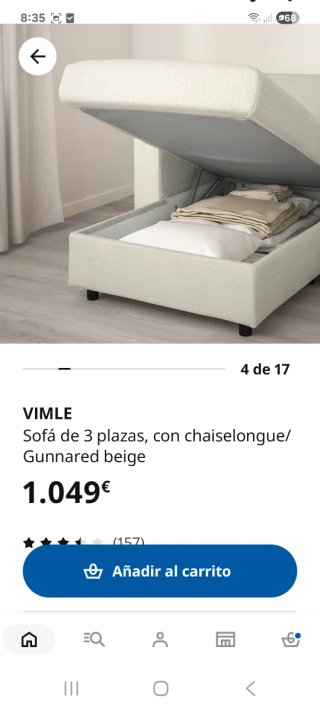 Sofá WIMLET 3 plazas con chaise longue