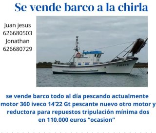 Barco de pesca a la chirla