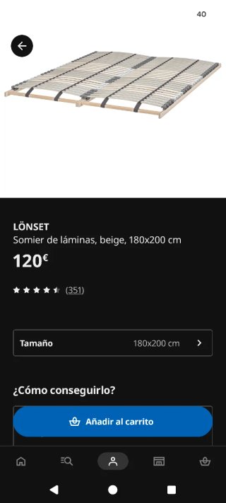 Somier de láminas Lönset 180x200 cm