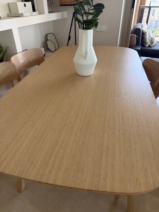 Linda Mesa de comedor madera 180x90cm. Bambu claro