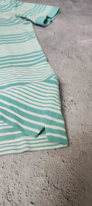 Polo Lacoste Talla M Rayas Verdes y Blancas