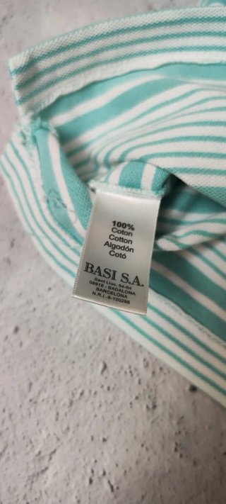 Polo Lacoste Talla M Rayas Verdes y Blancas