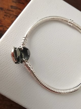 Pulsera Pandora Plata Cierre Corazón 17cm