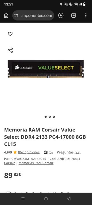 Corsair ValueSelect 8GB DDR4 PC RAM
