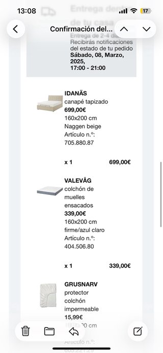 Cama Matrimonio Canapé y Cabecero Tapizado