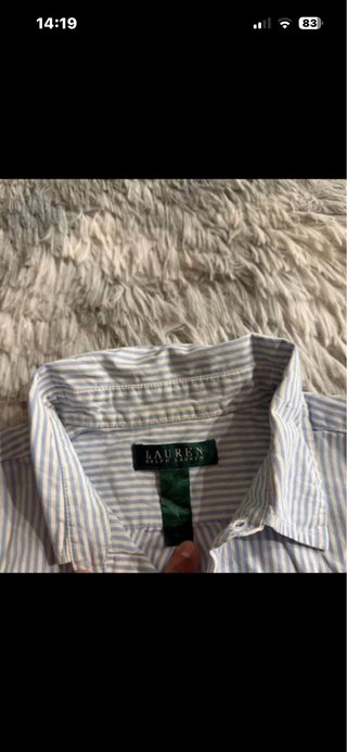 Camicia Ralph Lauren azzurra bianca righe vintage