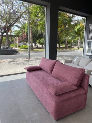 Sofá cama 3 plazas rosa