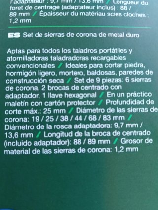 Set Sierras Corona Metal Duro 9 Piezas