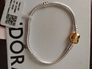Pulsera Pandora 17cm Corazón Dorado Caja
