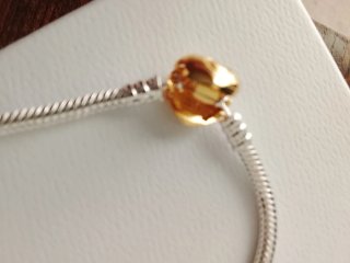 Pulsera Pandora 17cm Corazón Dorado Caja