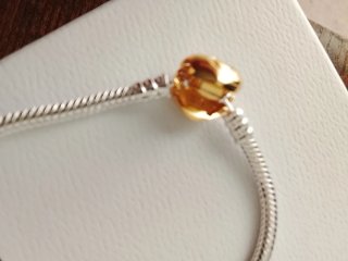 Pulsera Pandora 17cm Corazón Dorado Caja