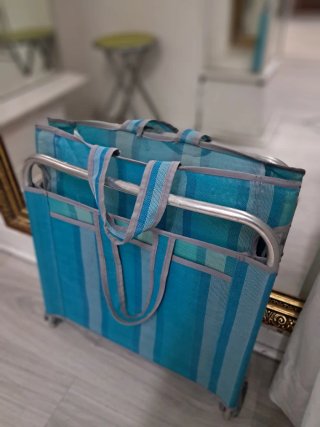 Silla Playa Aluminio Ligera Rayas Azul