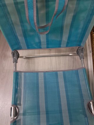 Silla Playa Aluminio Ligera Rayas Azul