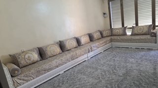 Sofá Marroquí Beige y Dorado