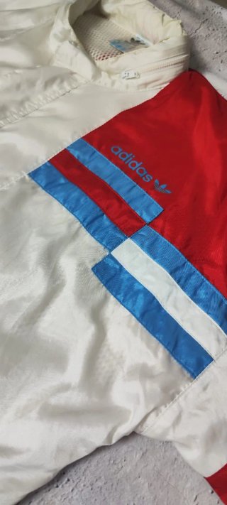 Chaqueta Adidas Vintage 90s Roja y Blanca Talla M
