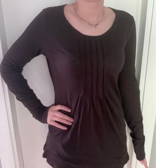 Camiseta manga larga Benetton marrón Talla L