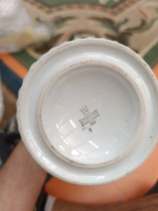 Jarrón Bareuther Porcelana Decorado