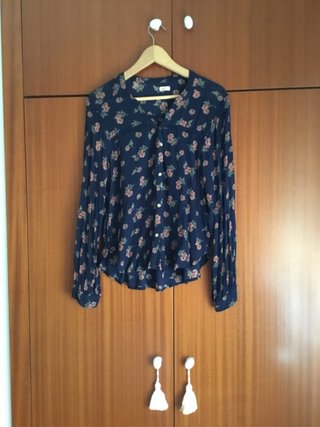 Camisa floral manga larga