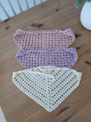 Bandanas de verano crochet (rosa y lila)