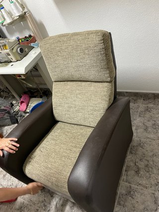 Divano Relax Reclinabile Beige e Marrone