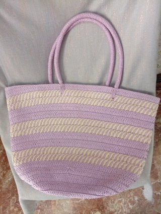 Borsa Paglia Retrò Decorata A Mano