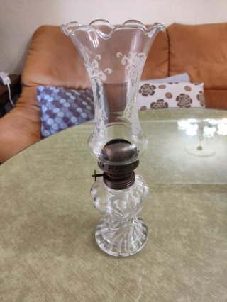 Quinqué de cristal vintage