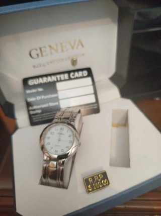 Reloj Geneva Plata y Blanco Sin Estrenar
