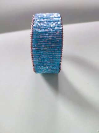 Conjunto collar y brazalete azul plateado