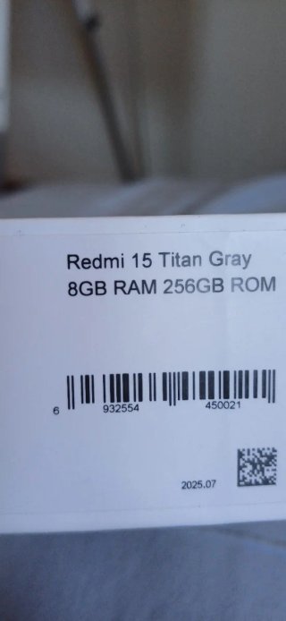 Xiaomi Redmi 15 8GRAM 256G ROM Grigio 6.9 FHD