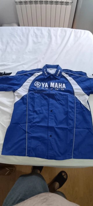 Camisa Polo Yamaha Racing Azul y Blanca