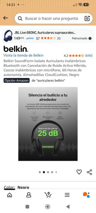 Auriculares Belkin SoundForm Negro