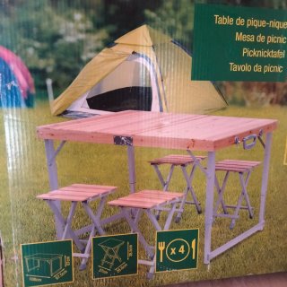 Tavolo e sedie da picnic pieghevoli