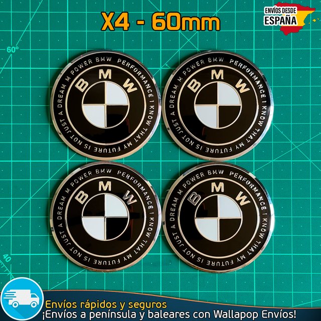 Emblemas BMW 60mm x4 M Power Tapacubos Llantas