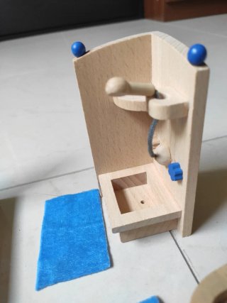 Muebles Baño Casa Muñecas Madera