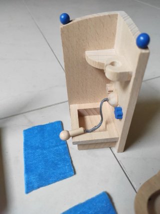 Muebles Baño Casa Muñecas Madera