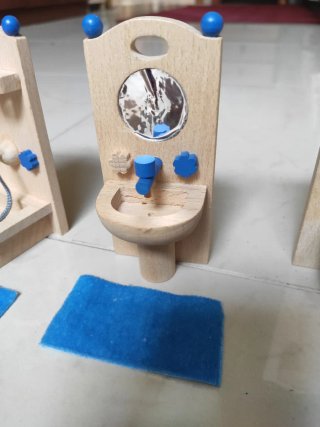 Muebles Baño Casa Muñecas Madera